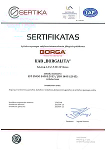 ISO 14001:2015 | Borga