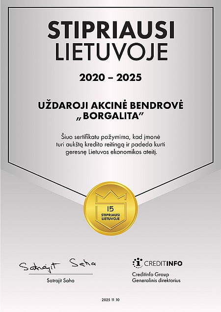 Stipriausi Lietuvoje 2020-2025 | Borgalita